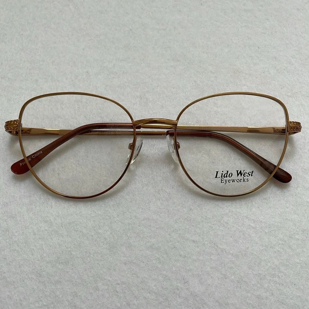 NEW Lido West Summer Brown Golden Metal Eyeglass Frame